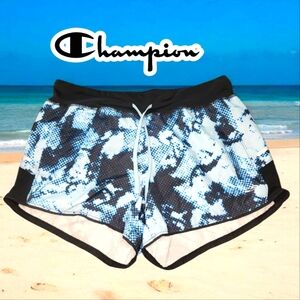 CHAMPION Black and Blue Athletic Convertible Shorts - Medium